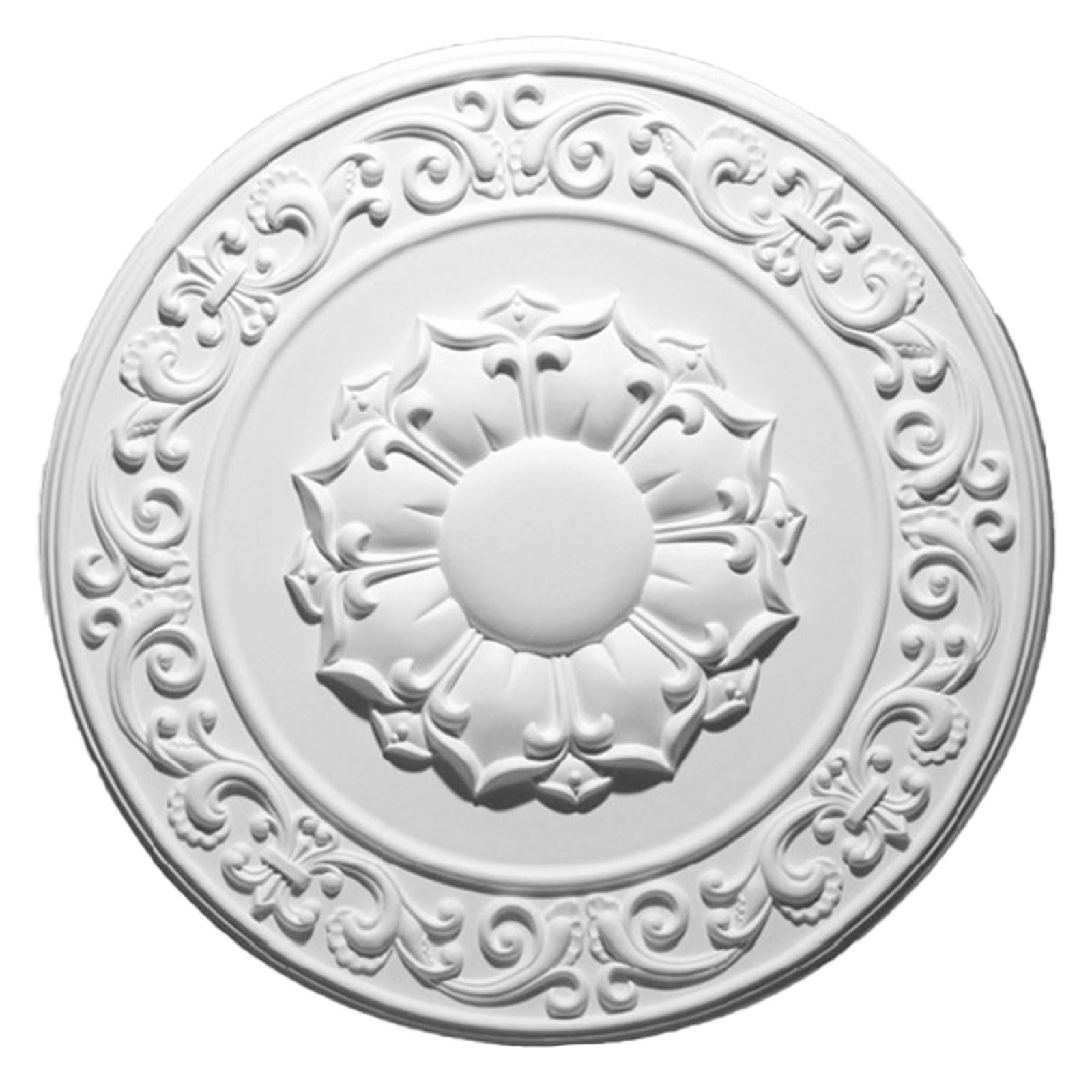 Foelanne White C Pu Ceiling Light Medallion White Multiple Sizes(,70Cm)