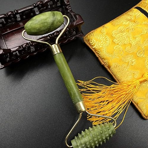 Miniatura 2 de Jade Roller TherapyGua Sha herramienta de raspado, doble cabeza falsa de jade rodillo cuello rodillo facial belleza masaje adelgazante herramienta