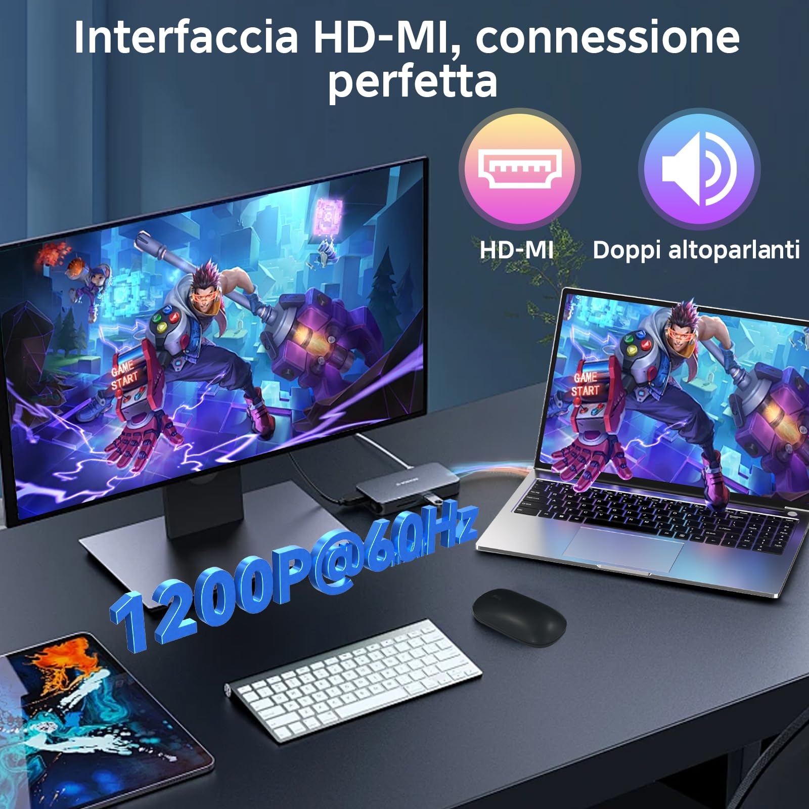 bvate PC Portatile Gaming 16" Core i3 16GB RAM SSD Espandibile Argento | Schermo IPS 1920×1200 FHD+, CPU fino a 3,2GHz, 5G WiFi, Mouse e adesivi tastiera italiana inclusi