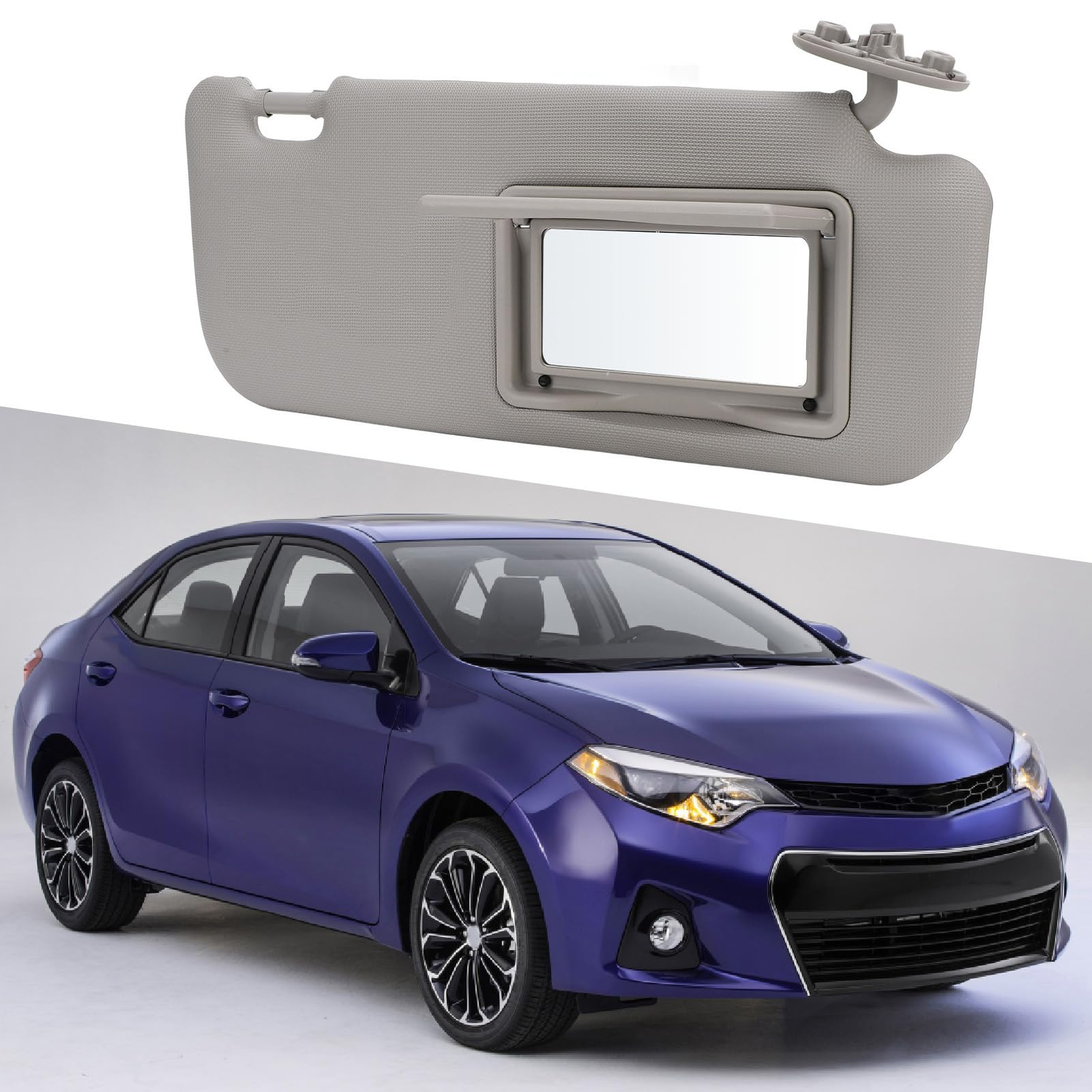 Pare-soleil Avant Droit Gris 7431002G40B0 – Côté Passager – Accessoire Intérieur Compatible Toyota Corolla 2014-2017 – Anti-Éblouissement Qualité Premium