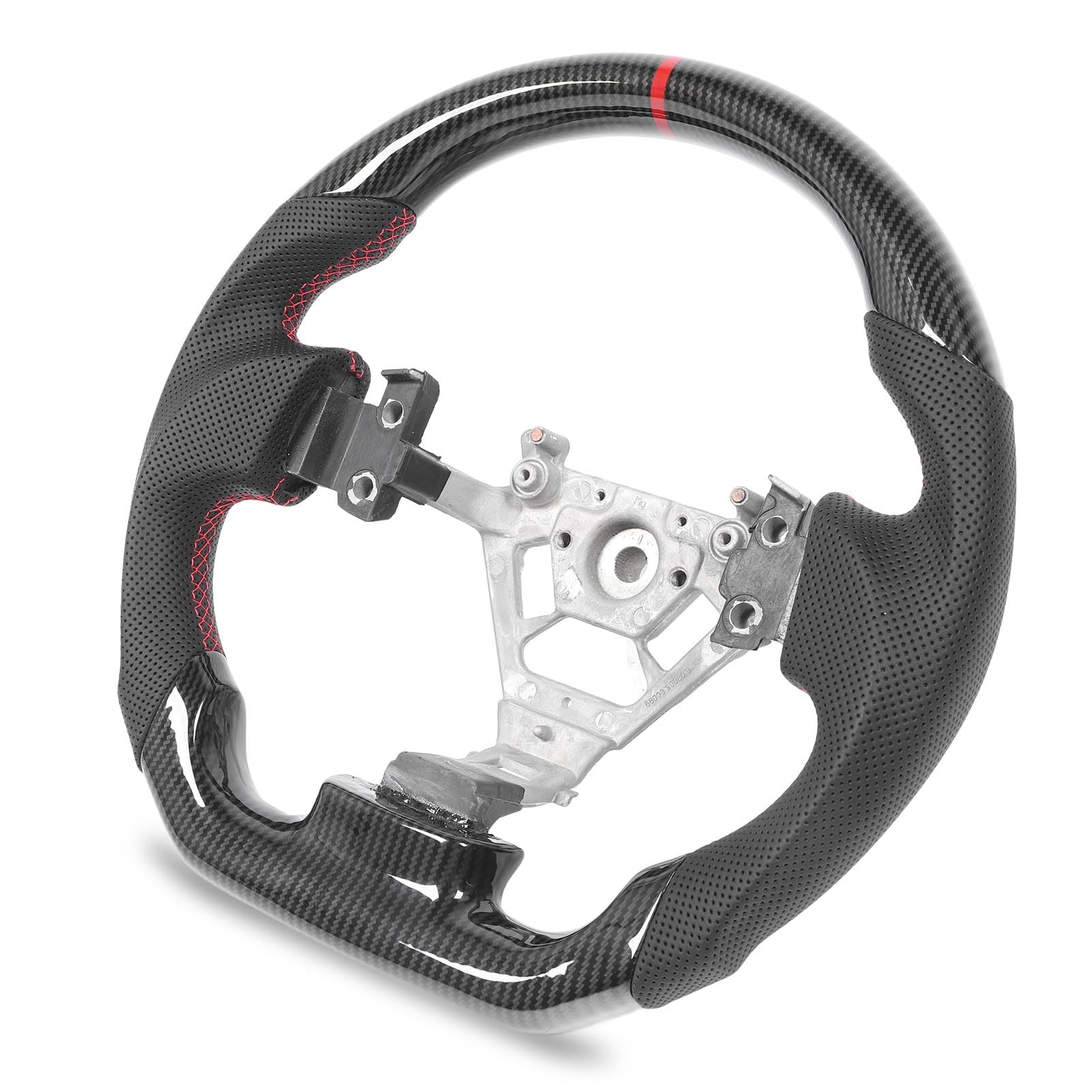 Vol En Fibre De Carbone o Dip Plat Pour 350Z 2003-2008 Poignée omique En Cuir Nappa Perforé Coutures Rouges Design Sportif Raffiné Et Précis Idéal Pour ique