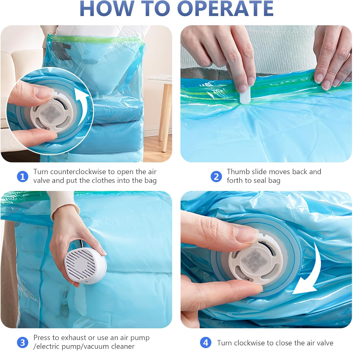 Upgrade 5 Pack vacuum bags for blankets and comforters large seal bedding space storage saver clothing sealed clothes bag (80 * 100 * 38cm)