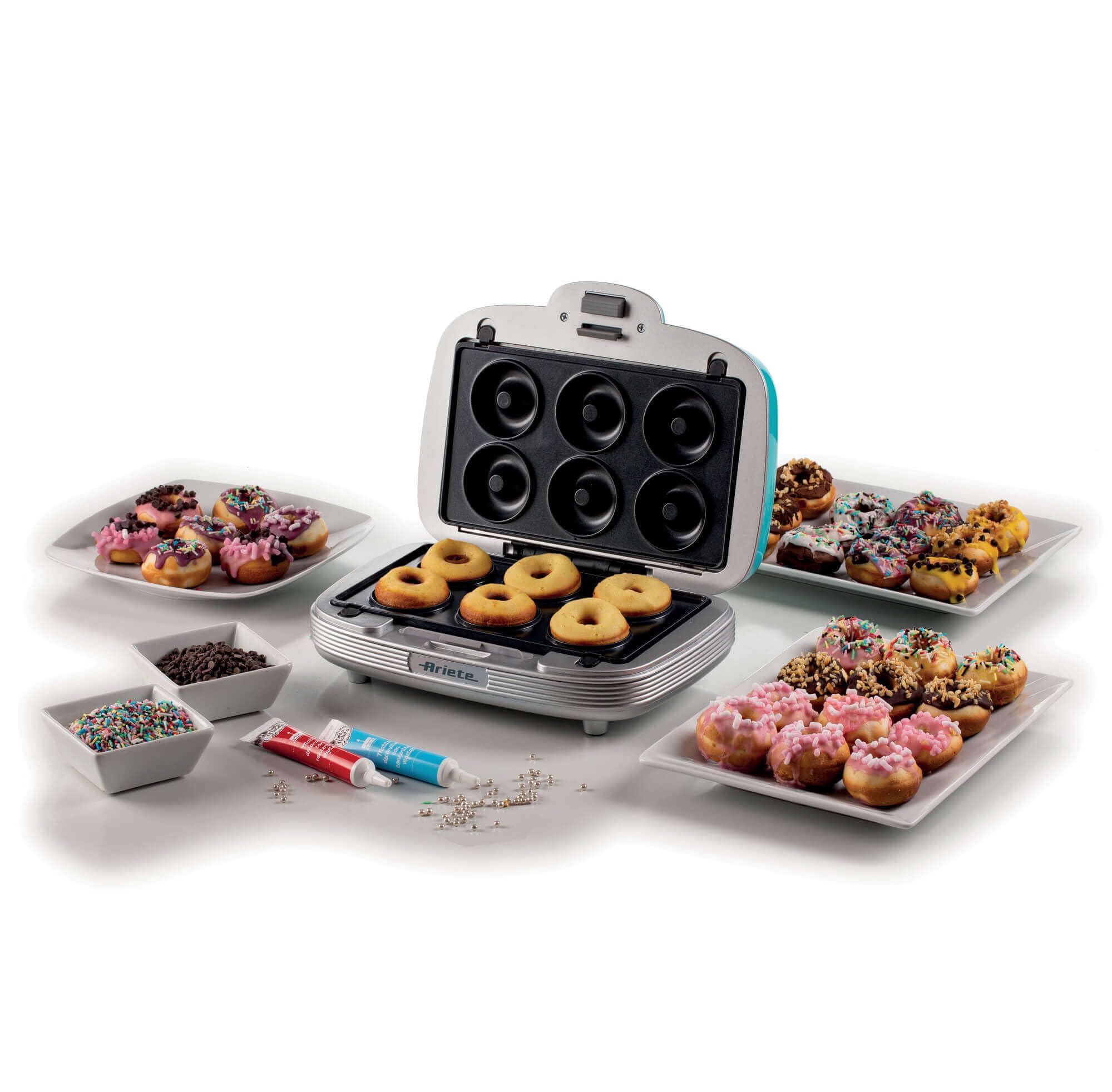 Sandwichera ARIETE 1972/01 3 en 1 Cupcakes Donuts Azul
