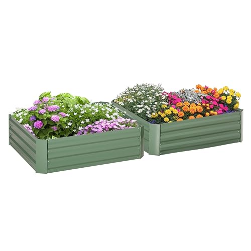 Outsunny Lot de 2 carré Potager de Jardin dim. 100L