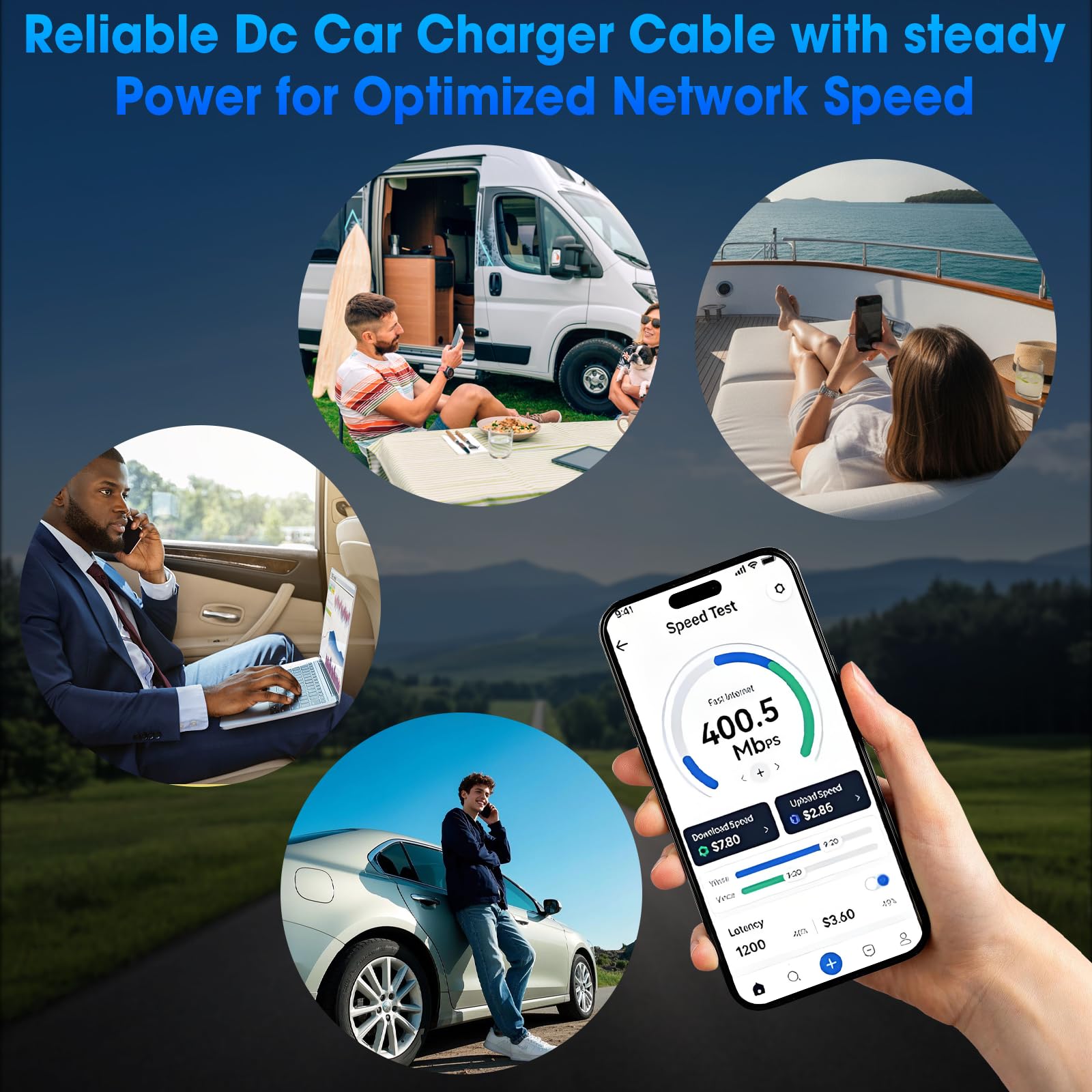 Starlink - Mini cargador de coche de 105 W, 12 V/24 V a 30 V CC-CC, salida regulada estable de 30 V con voltímetro en tiempo real, cable de alimentación impermeable para sistema de satélite