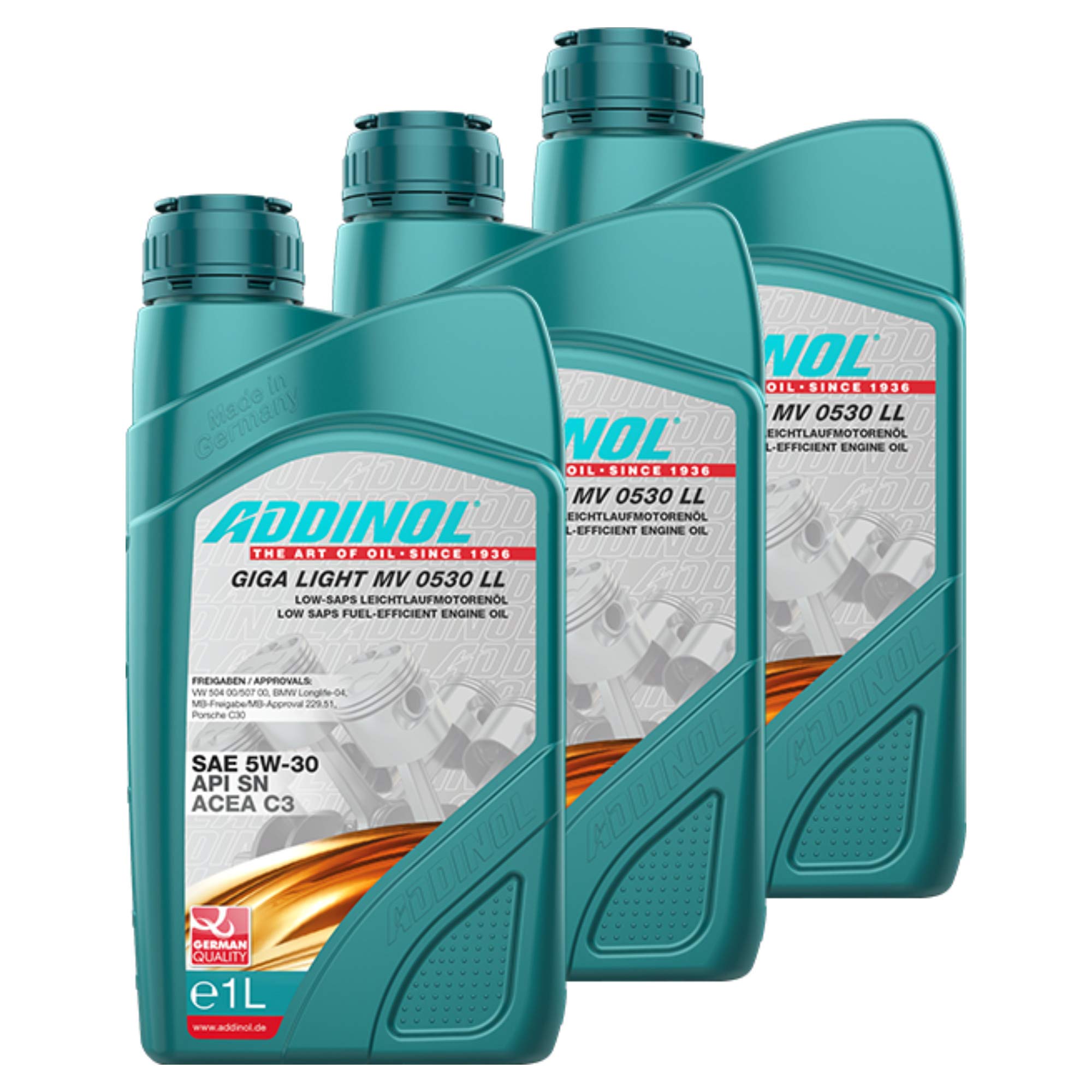 Addinol 3X Motoröl Motorenöl Motor Motoren Motor Oil Engine Oil Benzin Diesel 5W-30 Giga Light Mv 0530 Ll Longlife 1L