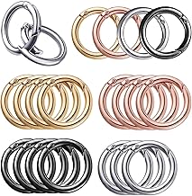 Bikasun 20 Stück Rund Karabinerhaken Runde Karabiner Ring Schlüsselring Klein für Bastelarbeiten, Taschenzubehör, SchlüSselanhänger, DIY Handwerk Machen, 28mm