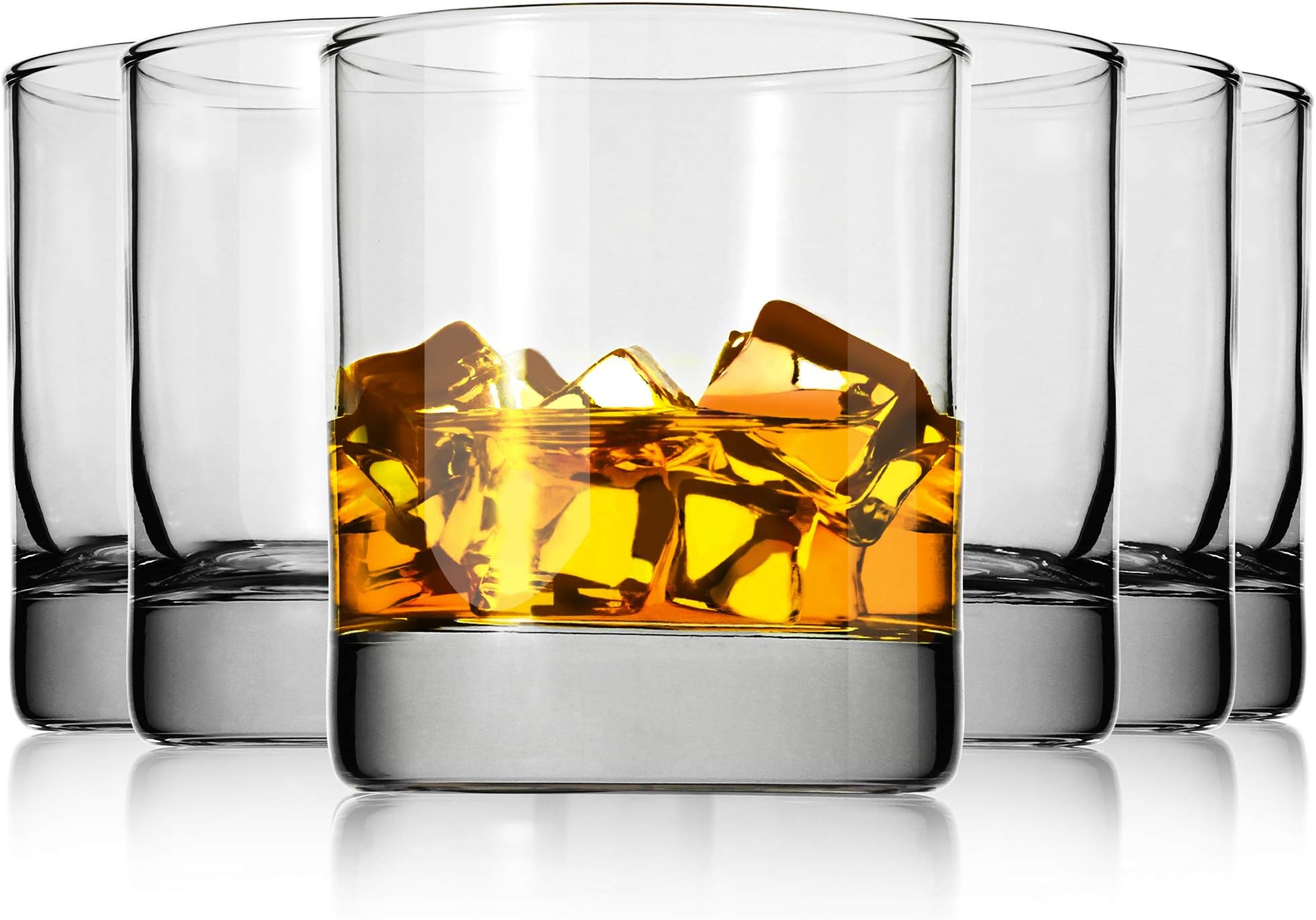 Whiskey Gl Set of 6,Premium 11 OZ Scotch Glass,Drinking Glassware,Short Gl,Rock Style Old Fashioned Whiskey Glass Tumbler for Scotch, Cocktail, Liquor, Home Bar Whiskey Gifts for Men