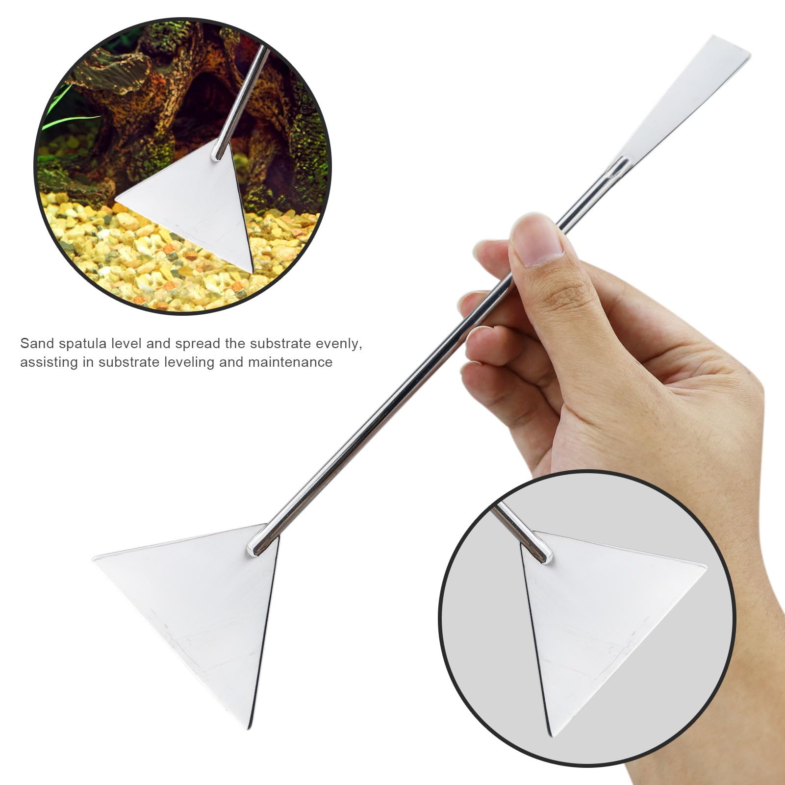 Set di strumenti per acquario Aquascaping, 3 pezzi in acciaio inossidabile, set di strumenti per la cura, pinzette, spatole, kit di avviamento per pesci per la pulizia e il taglio del ghiaino per