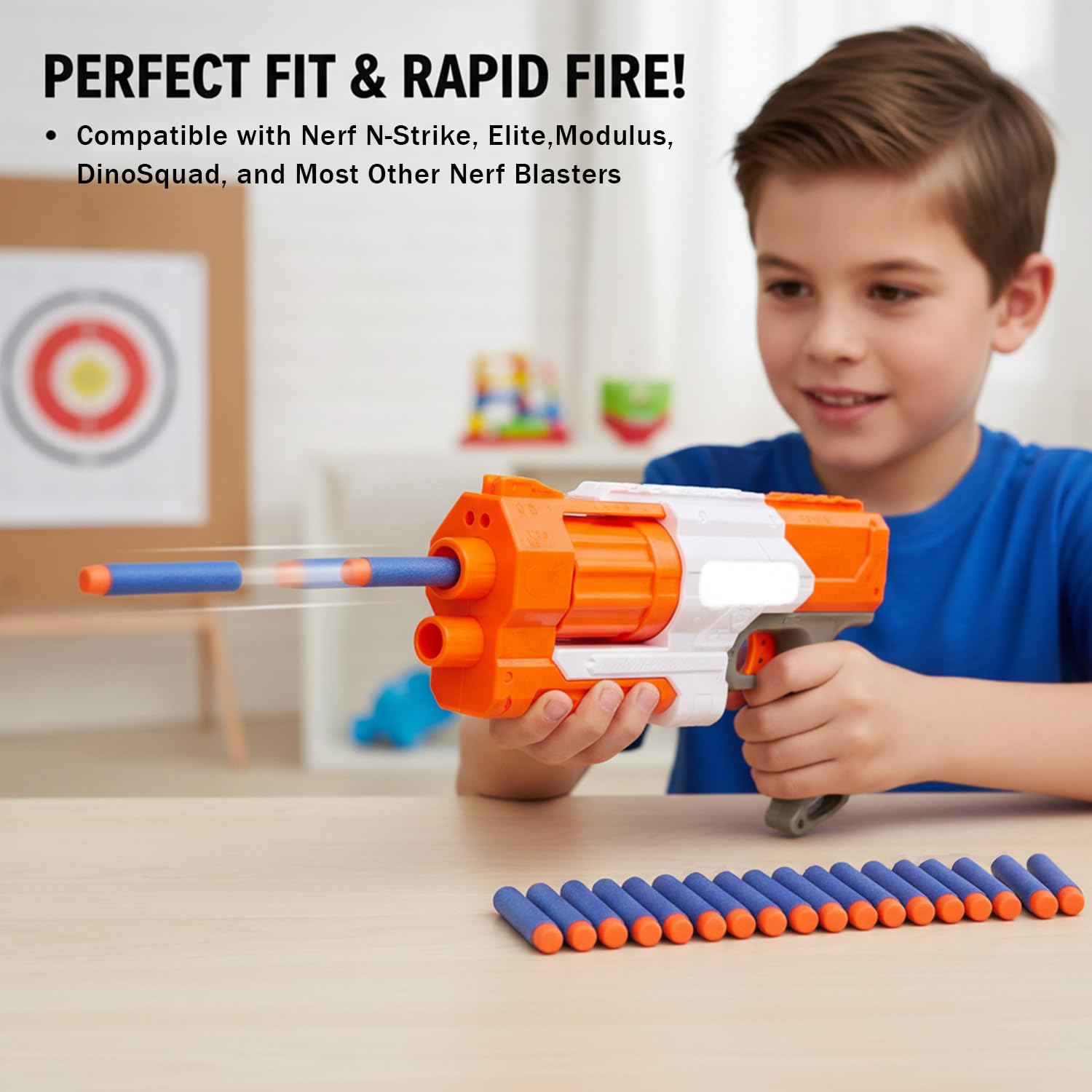 500 Pfeile für Nerf Elite 2.0,Ersatzpfeile Munition Foam Darts kompatibel mit Nerf Hasbro Fortnite - Blau