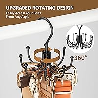 Vista 2 de ZEDODIER Perchero para Cinturones, Estante para Cinturones Organizador de Accesorios de Armario, Capacidad Máxima de Almacenamiento de 24, Gancho