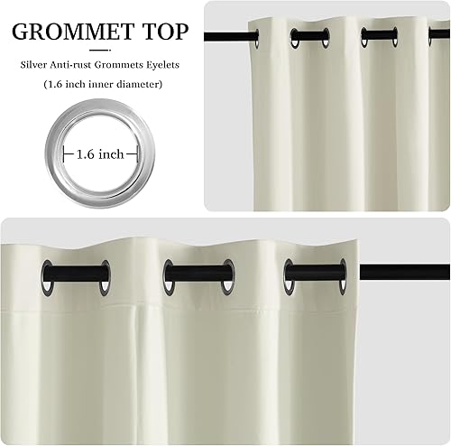 Miniatura 45 de RYB HOME Juego de 2 paneles de cortinas de terciopelo malva, cortinas y cortinas para oscurecer la habitación, con aislamiento térmico, decoración