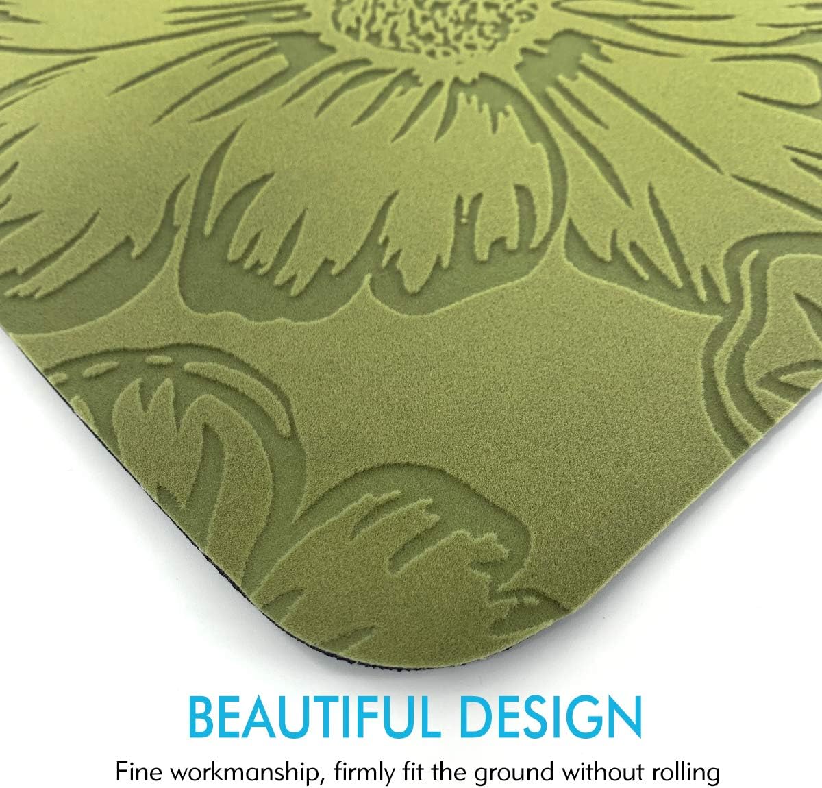 ITSOFT 2pc Natural Rubber Backed Non-Slip Kitchen Rug Set Indoor Outdoor Doormat Runner Rug Set, 17.5 x 27.5 Inches + 17.5 x 55 Inches, Green