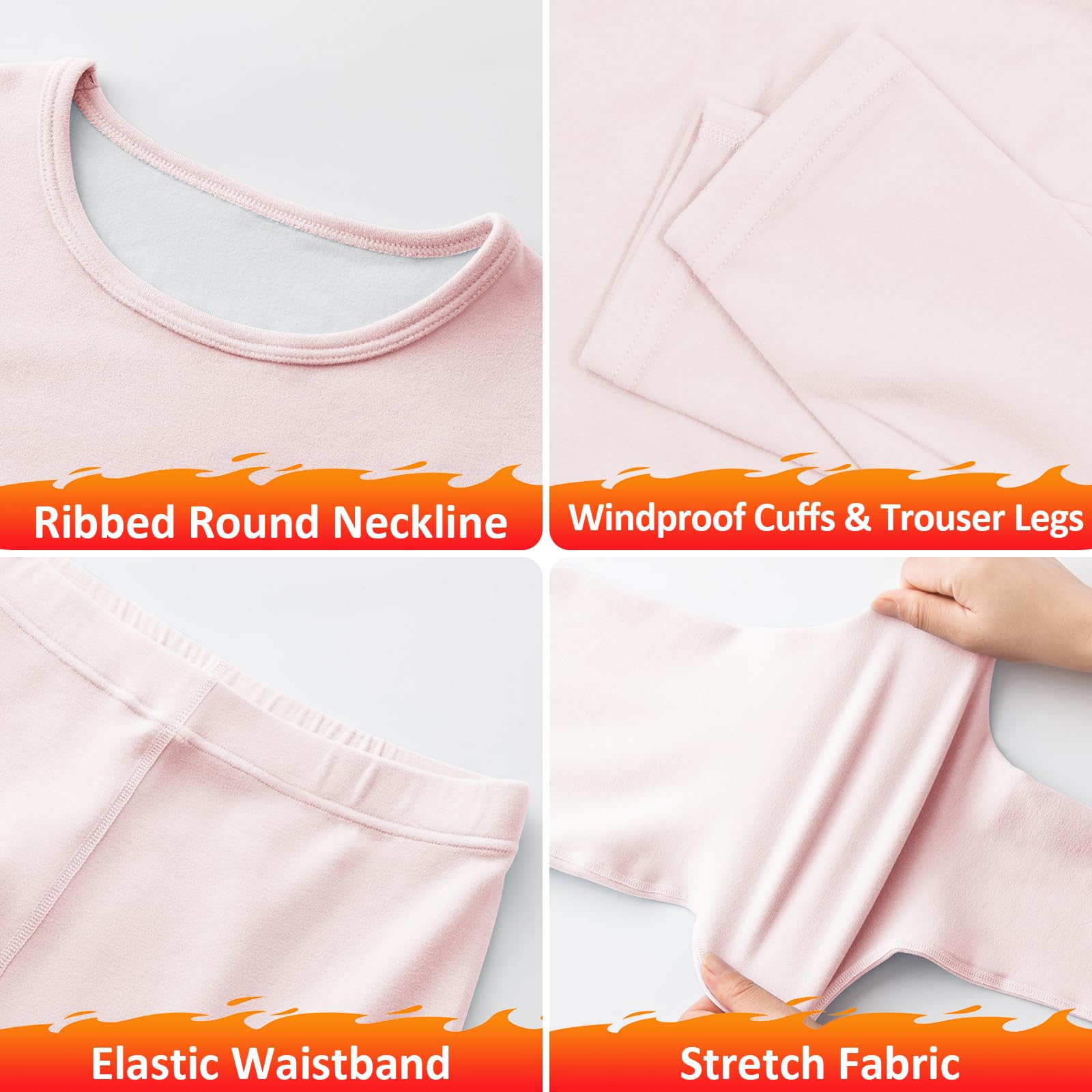 Biancheria Intima Termica Bambino, Set Intimo Termico Ragazzi Ragazze, Maglia e Pantaloni Foderato in Pile 2 Pezzi Abbigliamento Caldo per Sport Sci Autunno Inverno 7-13 Anni