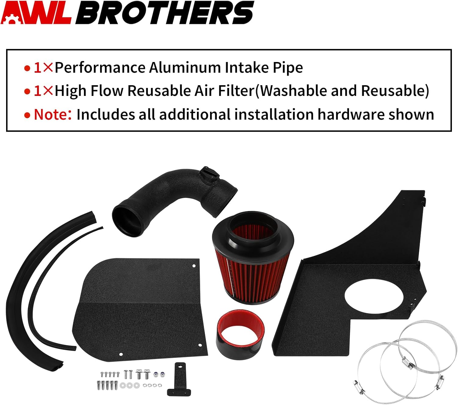 Cold Air Intake Kit with Heat Shield Compatible with 2016-2018 BMW 120i F20, 220i/320i F30, 430i, B48 2.0T Engine