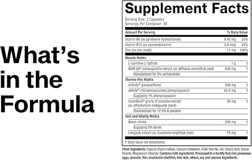 Miniatura 7 de MuscleTech Potenciador de testosterona termogénica para hombres, AlphaTest Thermo - Suplemento T-Boost para hombres con Tribulus Terrestris -