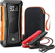 車用緊急対応セット 車内常備 12V車用 4点セット【2000A/16000mAh】バッテリー上がり対策 エンジン始動補助 非常用電源 LEDライト 緊急脱出補助 収納ケース付き PSE認証済み (16000mAh)