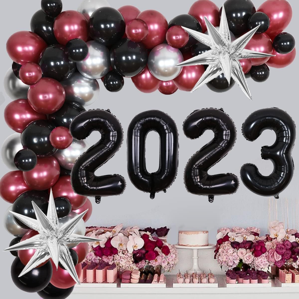 Amazon 2023 Graduation Party Decorations Maroon And Silver Balloon