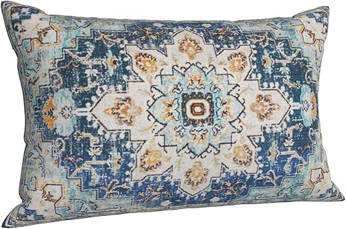 Miniatura 5 de BETGINY Fundas de almohada bohemias de 12 x 20 pulgadas, diseño étnico azul y verde azulado para exteriores, fundas de cojín decorativas para sofá,