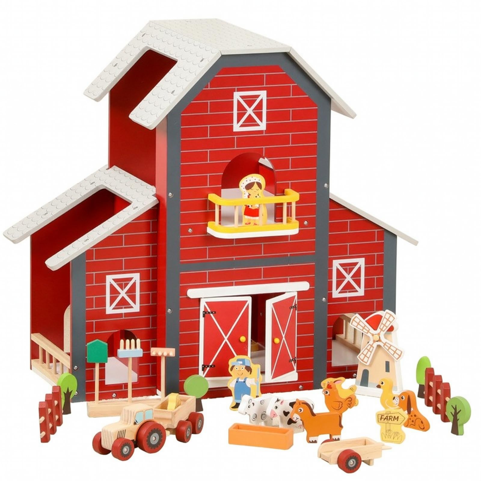 Bauernhof mit Scheune | Spielzeug-Bauernhof aus, sicher, Spielzeug, für Zimmer, Garten,