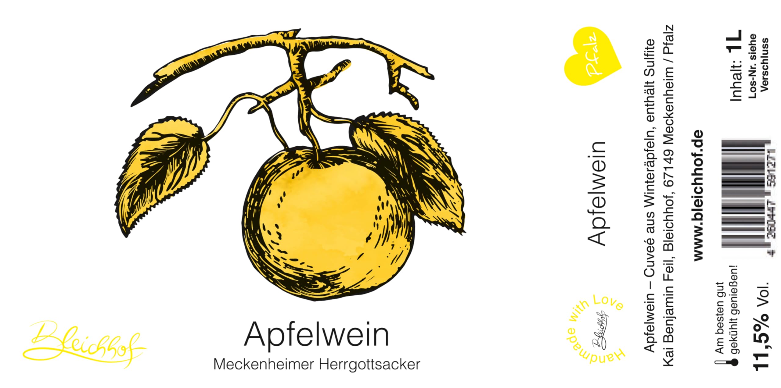 BLEICHHOF® Apfelwein Herrgottsacker, 11,5% vol. (6x1l)