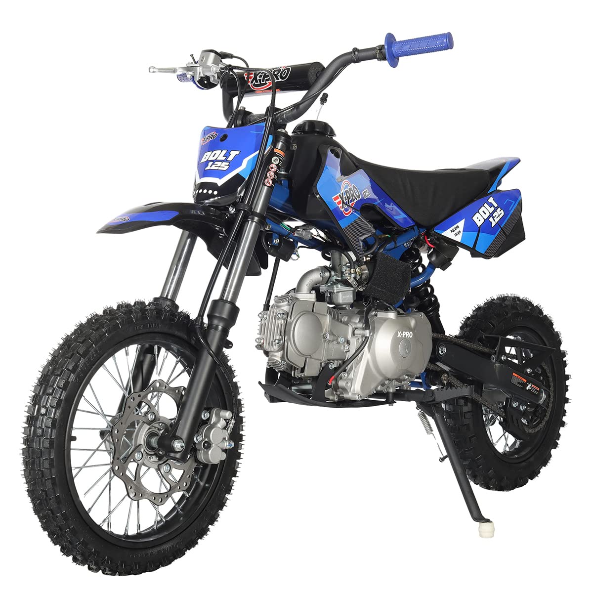 X-PRO Bolt 125 ダートバイク オートマチックトランスミッション付き 電動スタート ビッグ14インチ/12インチタイヤ (ブルー)