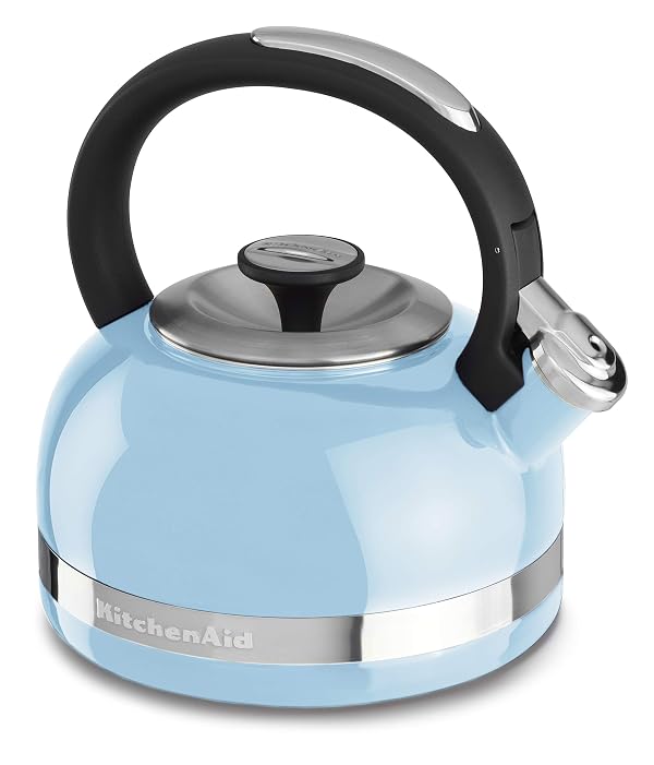 KitchenAid KTEN20DBEU 2.0-Quart Full Handle and Trim Band Stovetop Kettle, 2 Qt, Cameo Blue by KitchenAid - Used condition - US$63.75