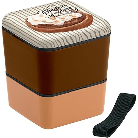 Amazon Co Jp スケーター シンプル ランチボックス 600ml 2段 弁当箱 角形 メラミンフタ ベーカリー シナモン 日本製 Slbws6m ホーム キッチン