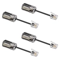 Vista 8 de Uvital Desenredador de cable telefónico, cable de teléfono antienredos, cable giratorio de 360 grados, cable giratorio de línea fija, color negro