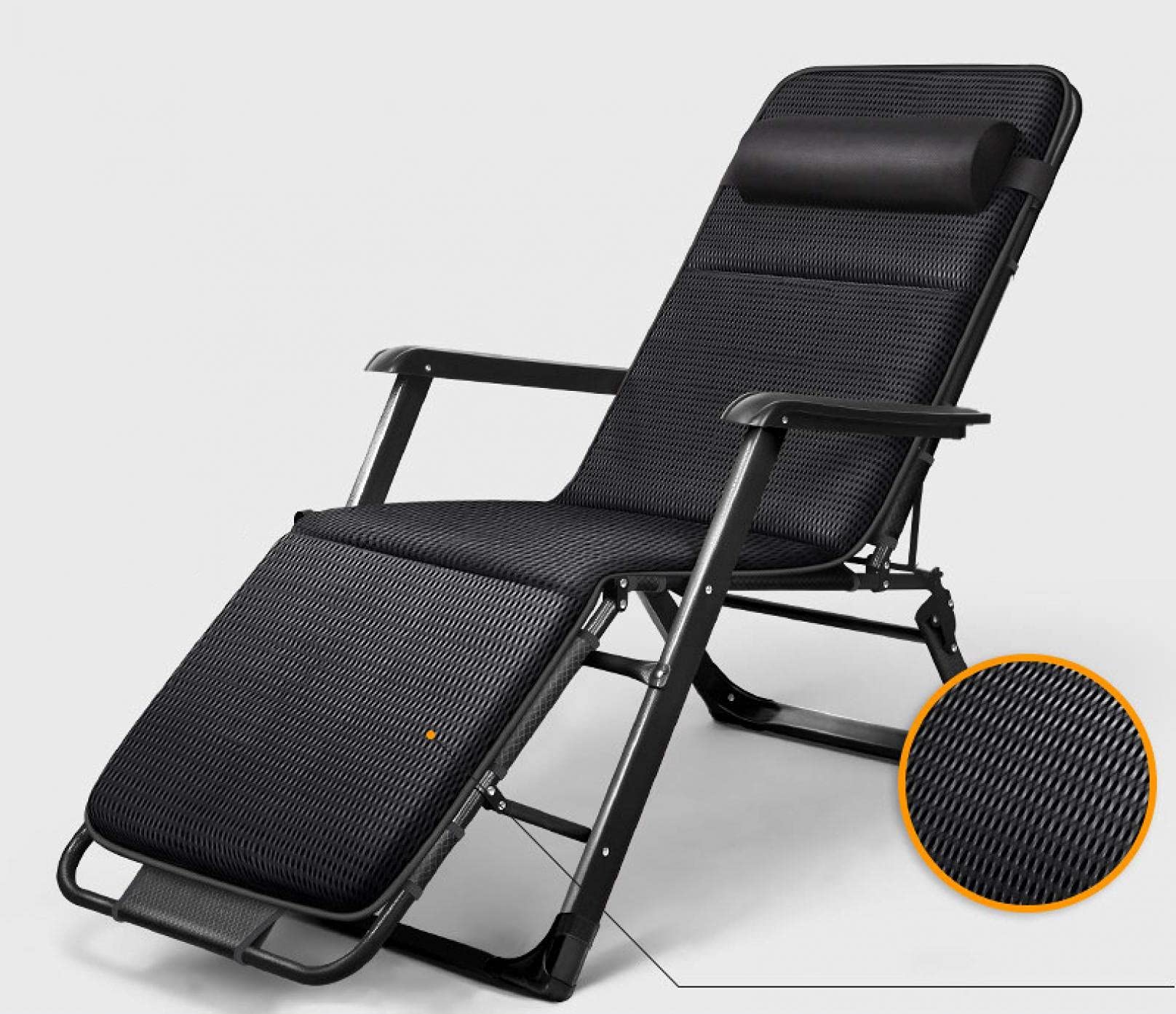 Chaise longue extérieure avec rembourré pour soulager le dos en camping
