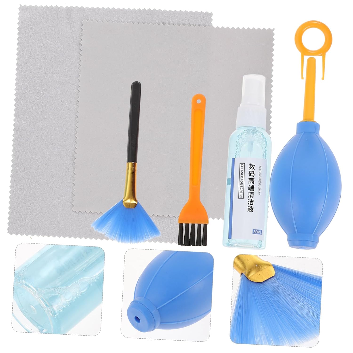 8pcs Laptop and Phone Cleaning Brush Set Dust Removal Tool for Keyboards Cameras and Electronics Soft Bristles for