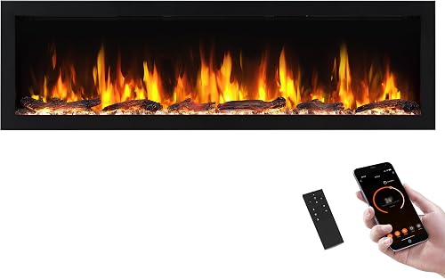 PuraFlame Bernice 60 inch smart linear electric fireplace