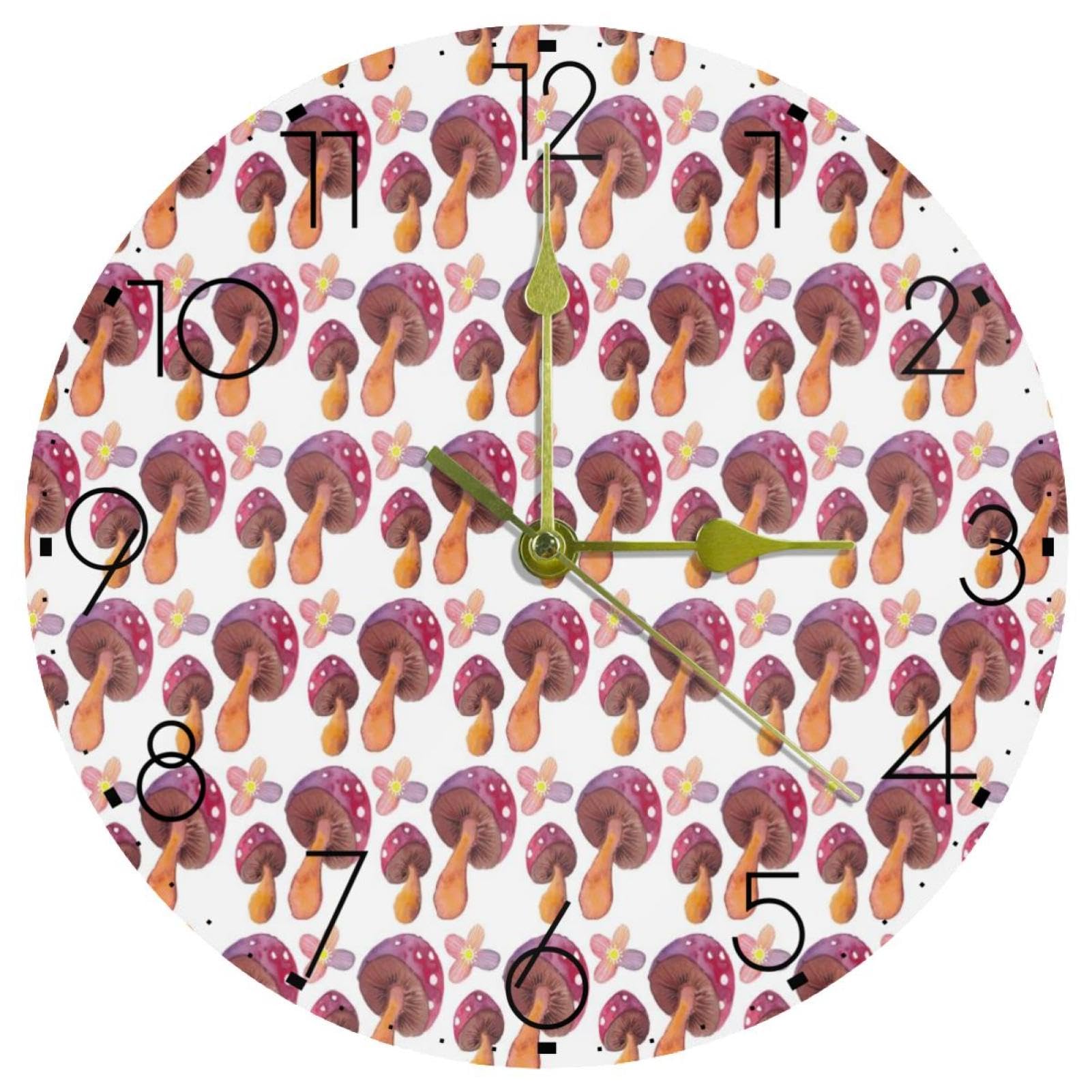 Horloge décorative pour salle de bain motif champignon 25cm