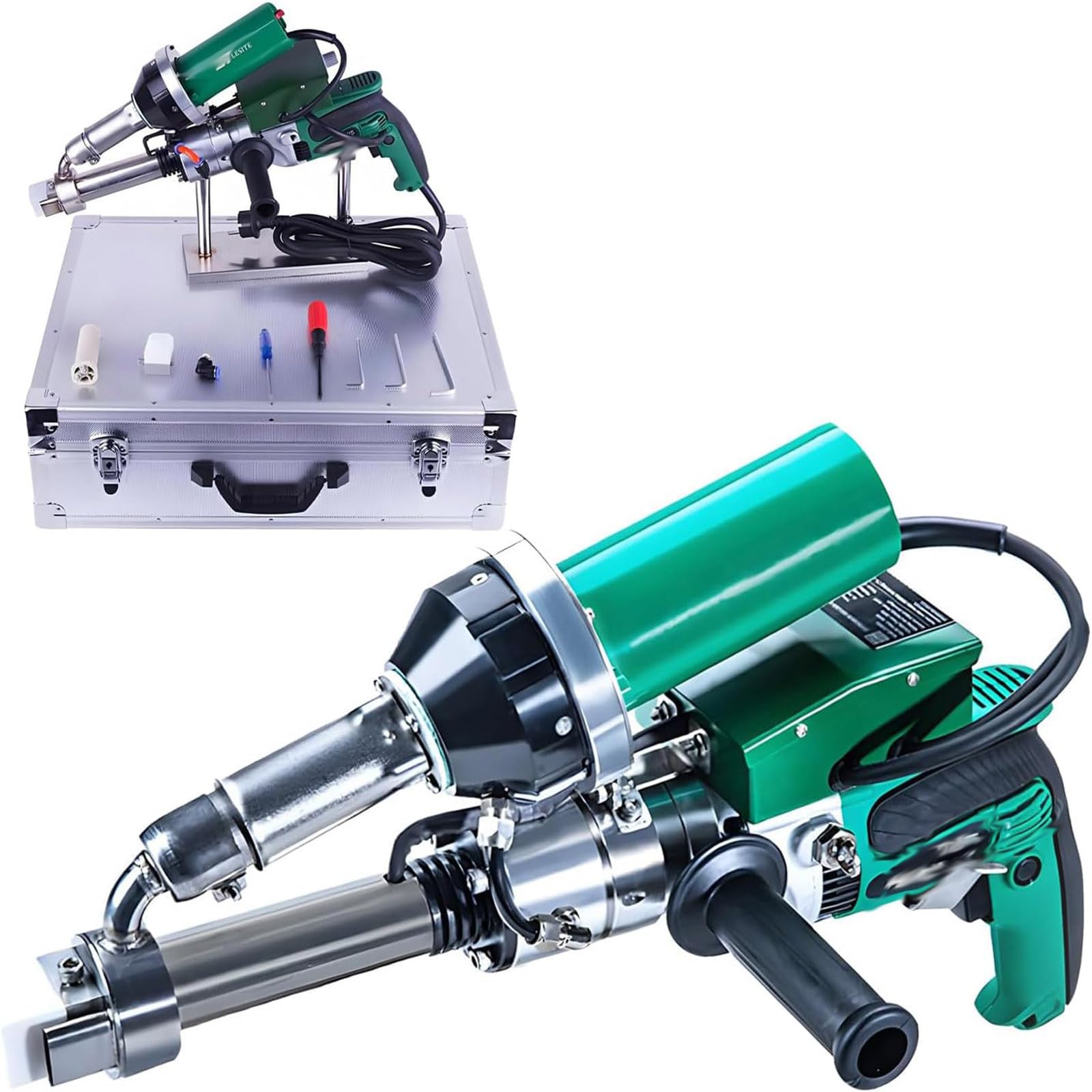 BOOZXCV Professional Handheld Plastic Welder 1600W with Nozzle, 0.79in Weld Width, 200-380°C Temp Control for PP PE PVC Tank Repair
