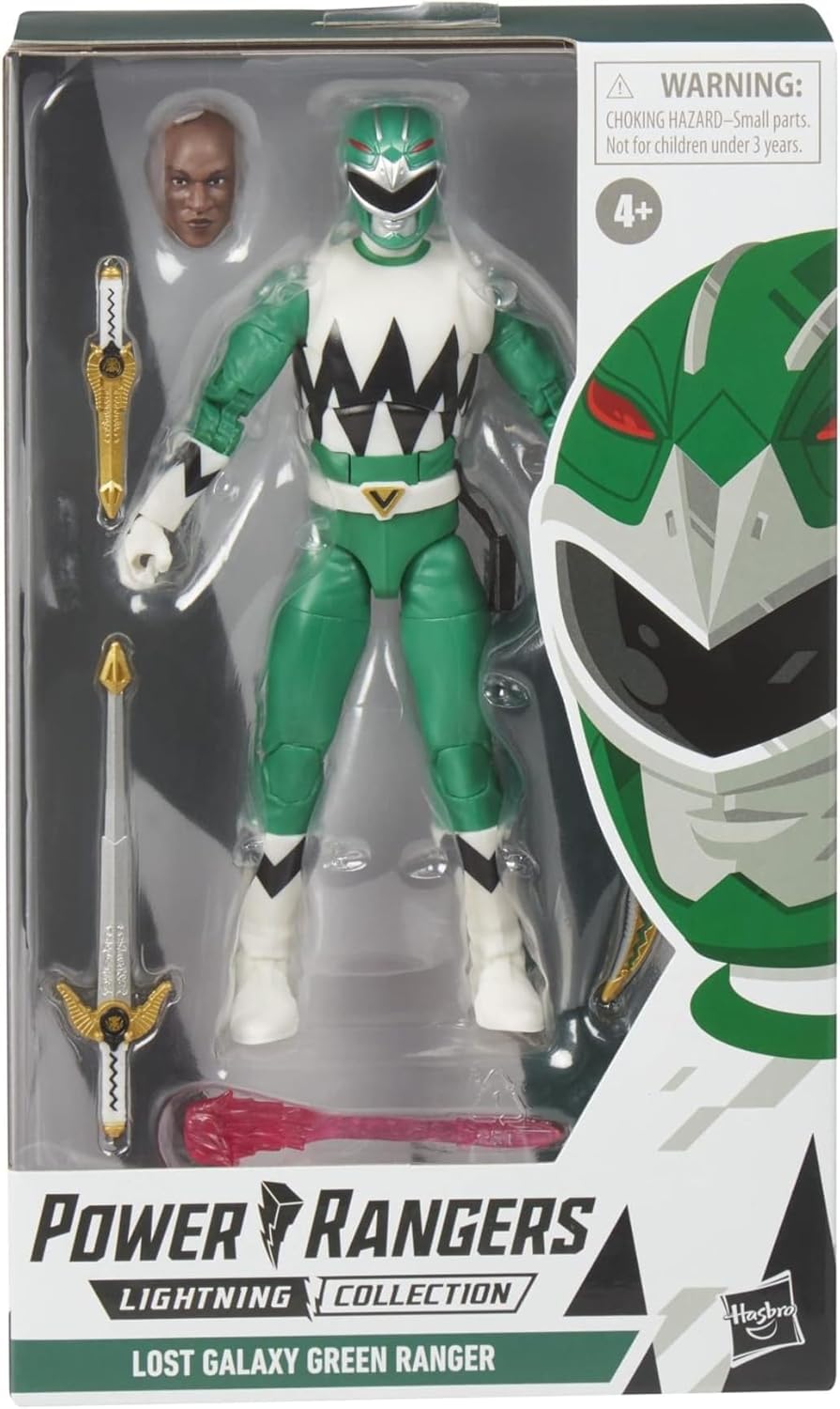 Power Rangers Lightning Collection Lost Galaxy 15 cm Green Ranger Premium Figure Collectable and Accessories, Multi