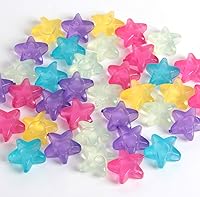 40-Pack Star-Shaped Reusable Plastic Ice Cubes for Whiskey, Wine, Cocktails - Chill Drinks Longer Without Dilution, Assorted Colors