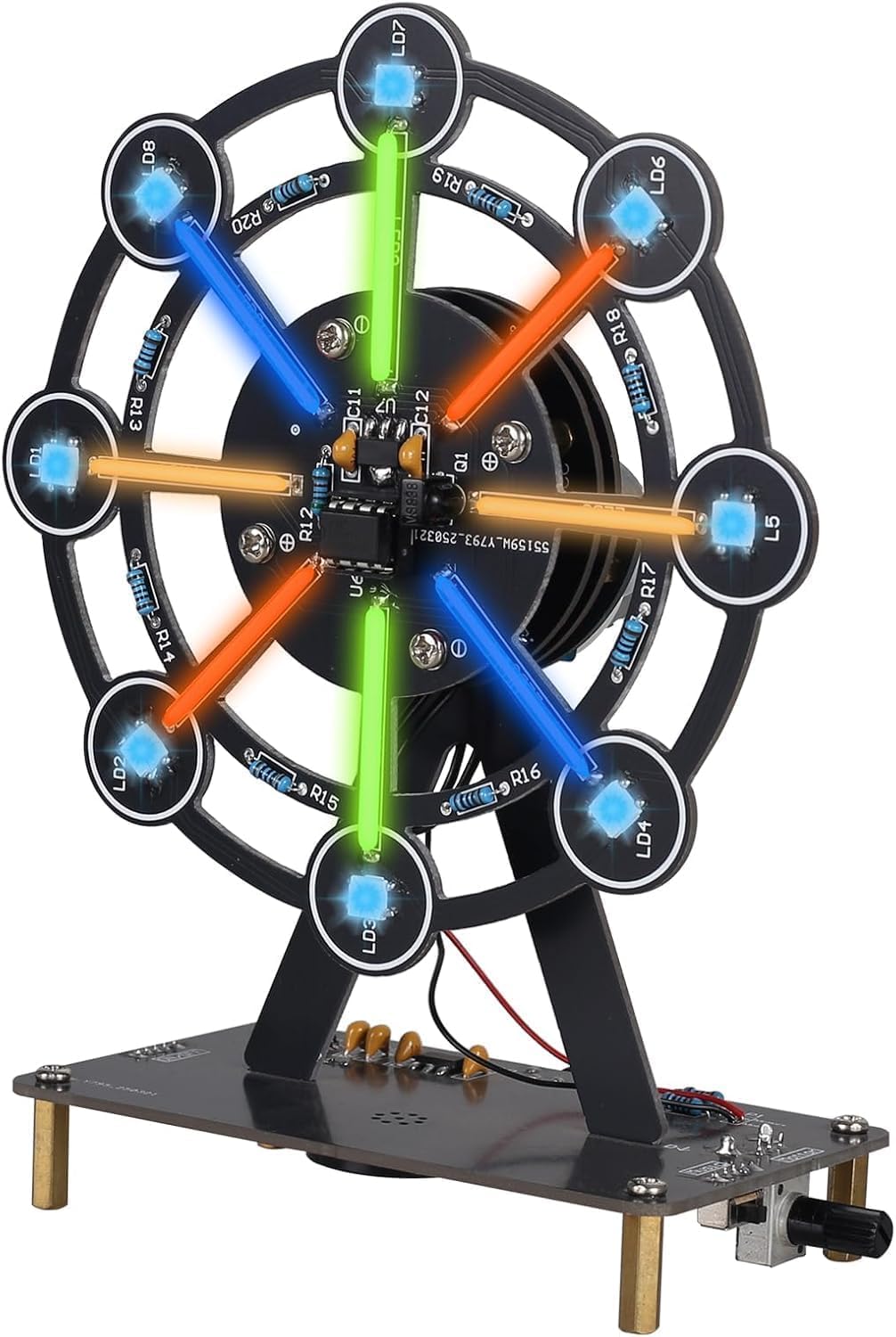 Lumenrix Rotating Ferris Wheel DIY Soldering Kit, LED Electronics Project
