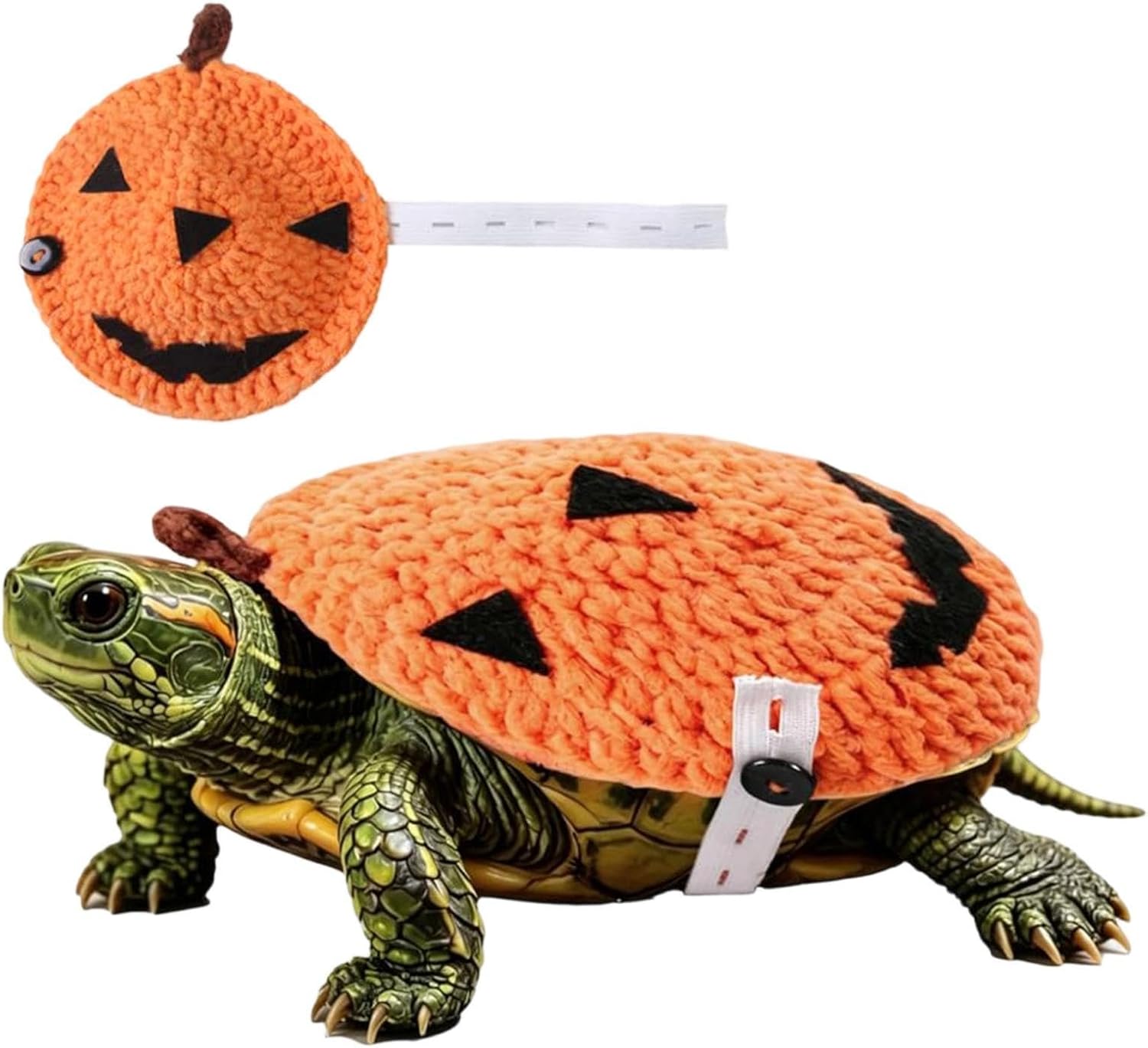 Strój żółwia Dyniowy Sweter Halloweenowy Z Regulowanym Paskiem | Urocze przebranie dla żółwia na zimowe przyjęcia, rekwizyty do zdjęć, odgrywanie ról, spacery i noszenie na