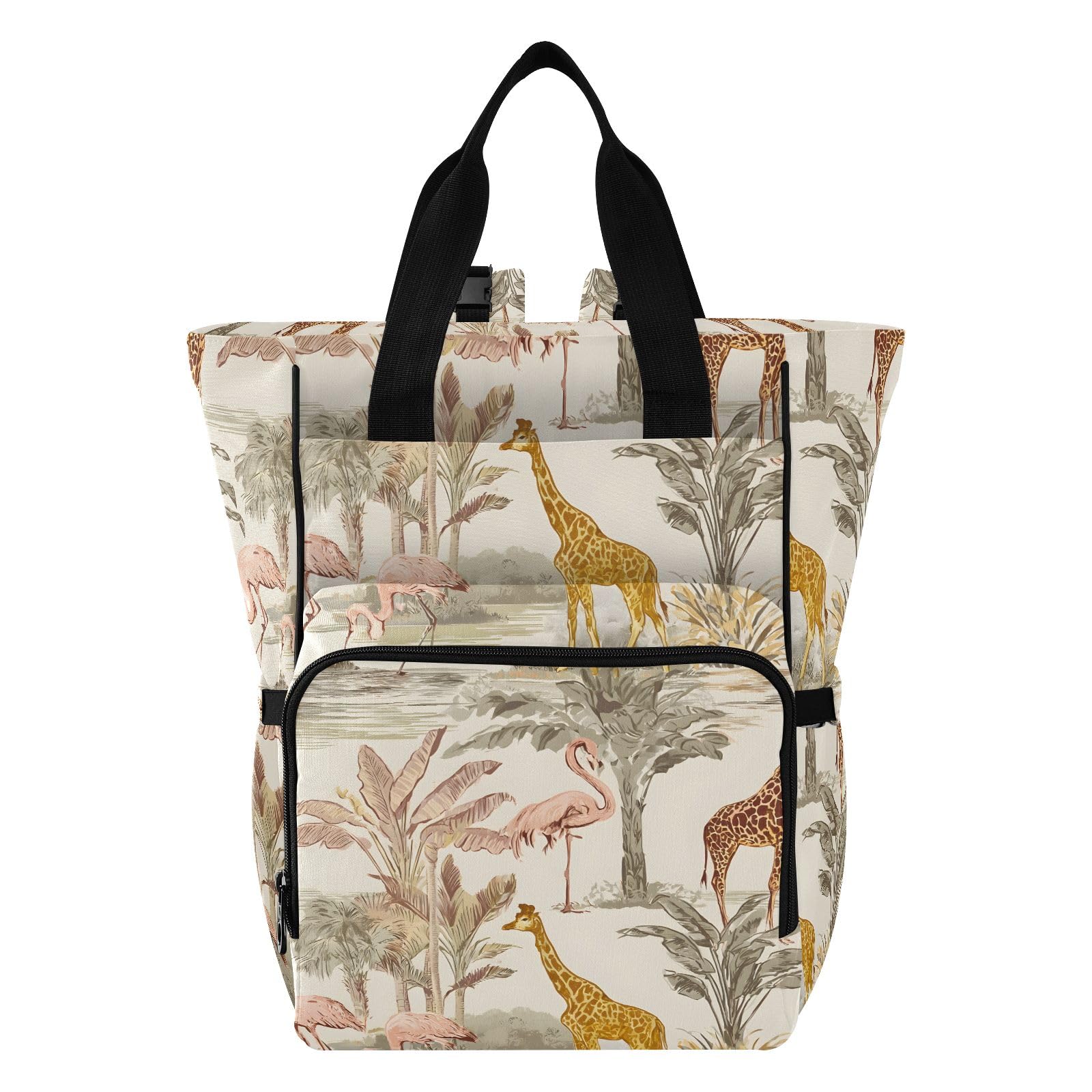 Mnsruu Ffyy6_tropical_jungle_themed_decorative_paintingspatterns_featu_8a13387d-36d7-41aa-9feb-51955419a04c - Mochila para pañales de bebé, bolsa grande, impermeable, bolsas de pañales de viaje para