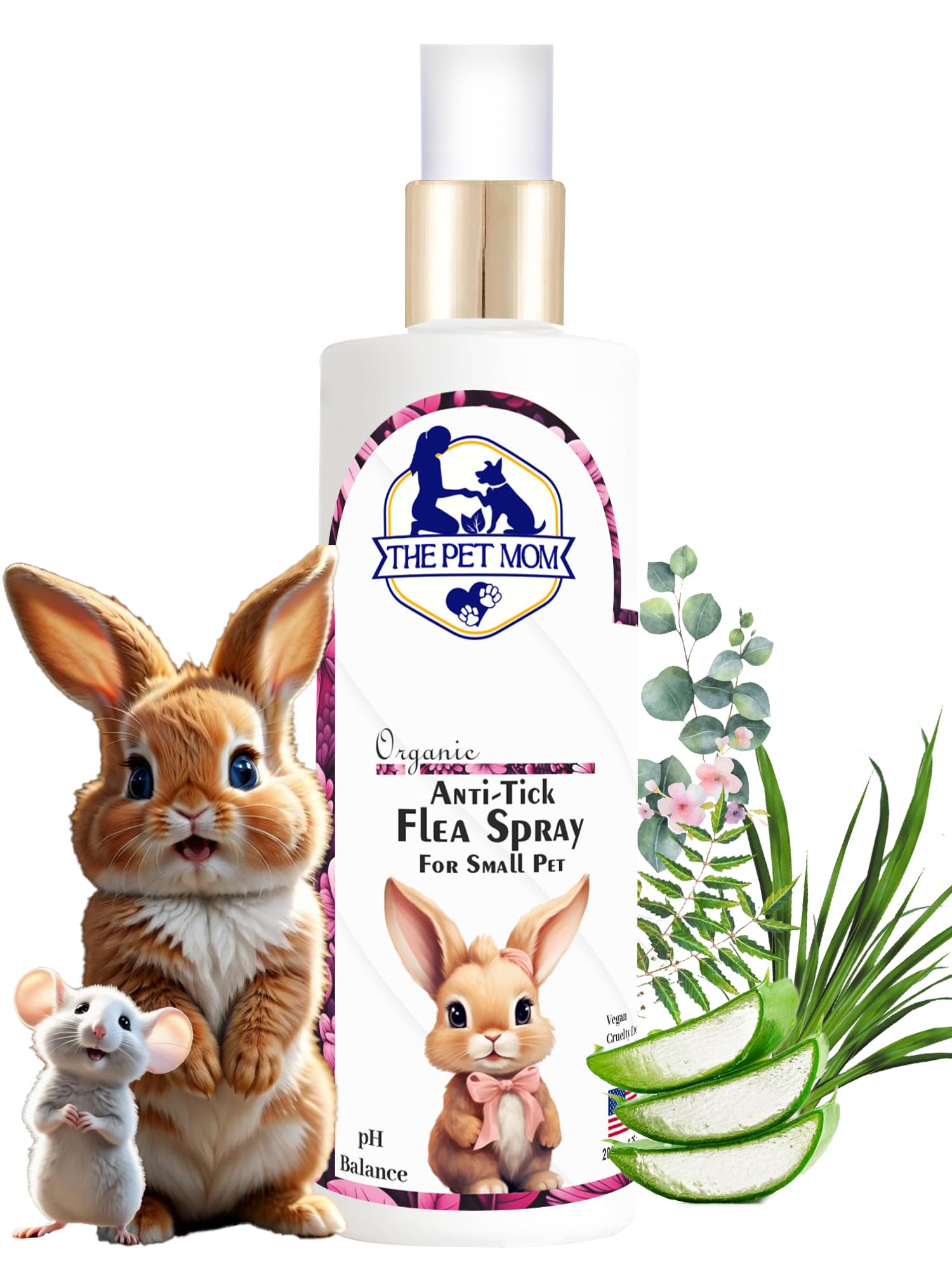 The Pet Mom Anti-Tick Flea Small Pet Spray for Ticks, Lice, Fleas, Anti-Itching | Soft & Conditioned Coat – Allergy Free Tick Repellent | Waterless Tick Rabbit Shampoo for All Small Pet Breed - 200ml (B0CTRV1SFP) Amazon Price History, Amazon Price Tracker