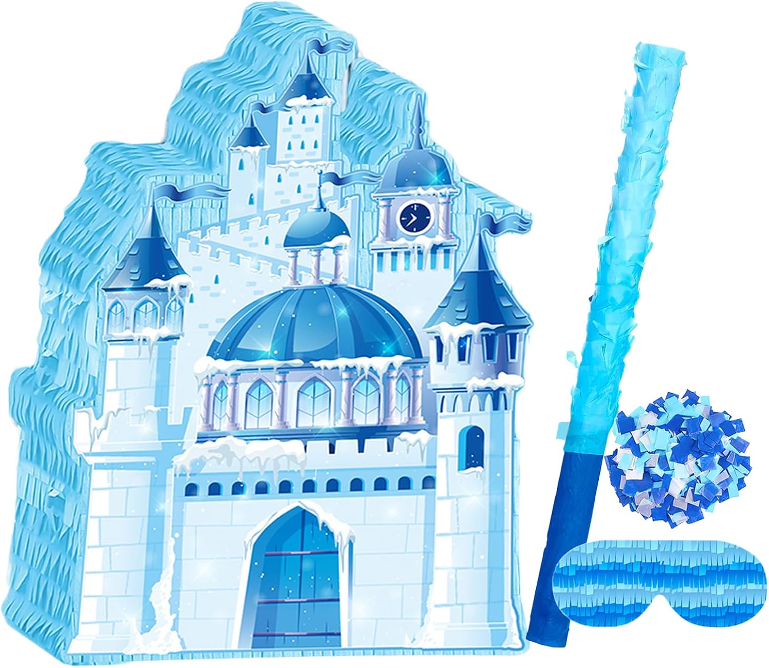 Princess Castle Pinata for Girl Birthday Party Supplies Pink Decorations Fairy Cardboard Castle Piñatas Games (Pink)