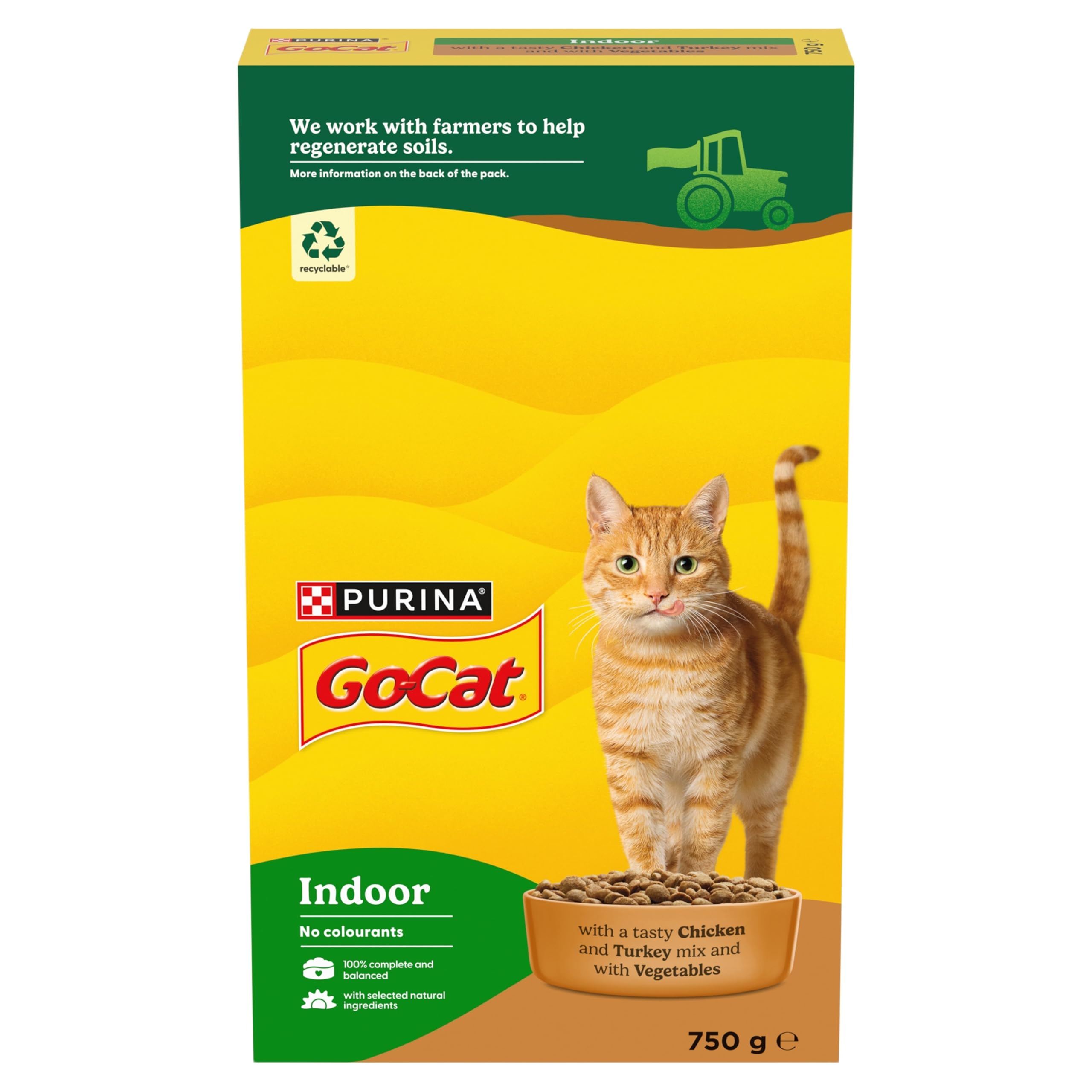 GO-CAT Indoor Chicken Dry Cat Food 750g (Pack of 5)