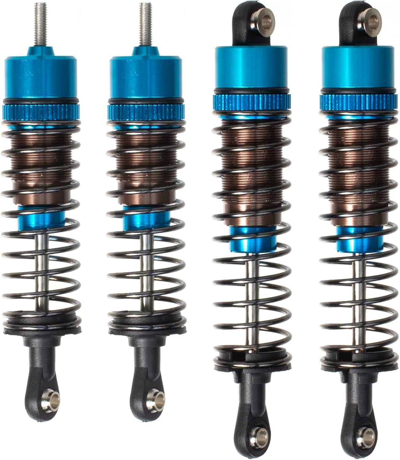 Aluminum Front & Rear Oil Shocks Absorber RC Dampers Set For 1/10 Tamiya Grasshopper 2 / Super Hornet/Rising Fighter RC Off-Road Car Upgrade Parts (Blue)