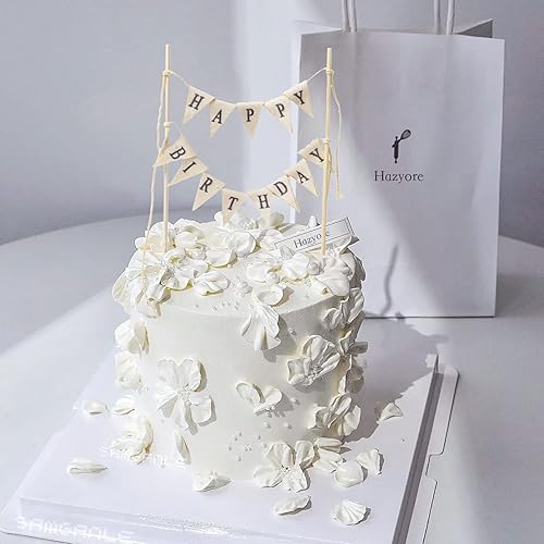 Decoración para tartas de cumpleaños, decoración de tartas de cumpleaños, guirnalda hecha a mano, de grado alimenticio, segura, género, neutro,