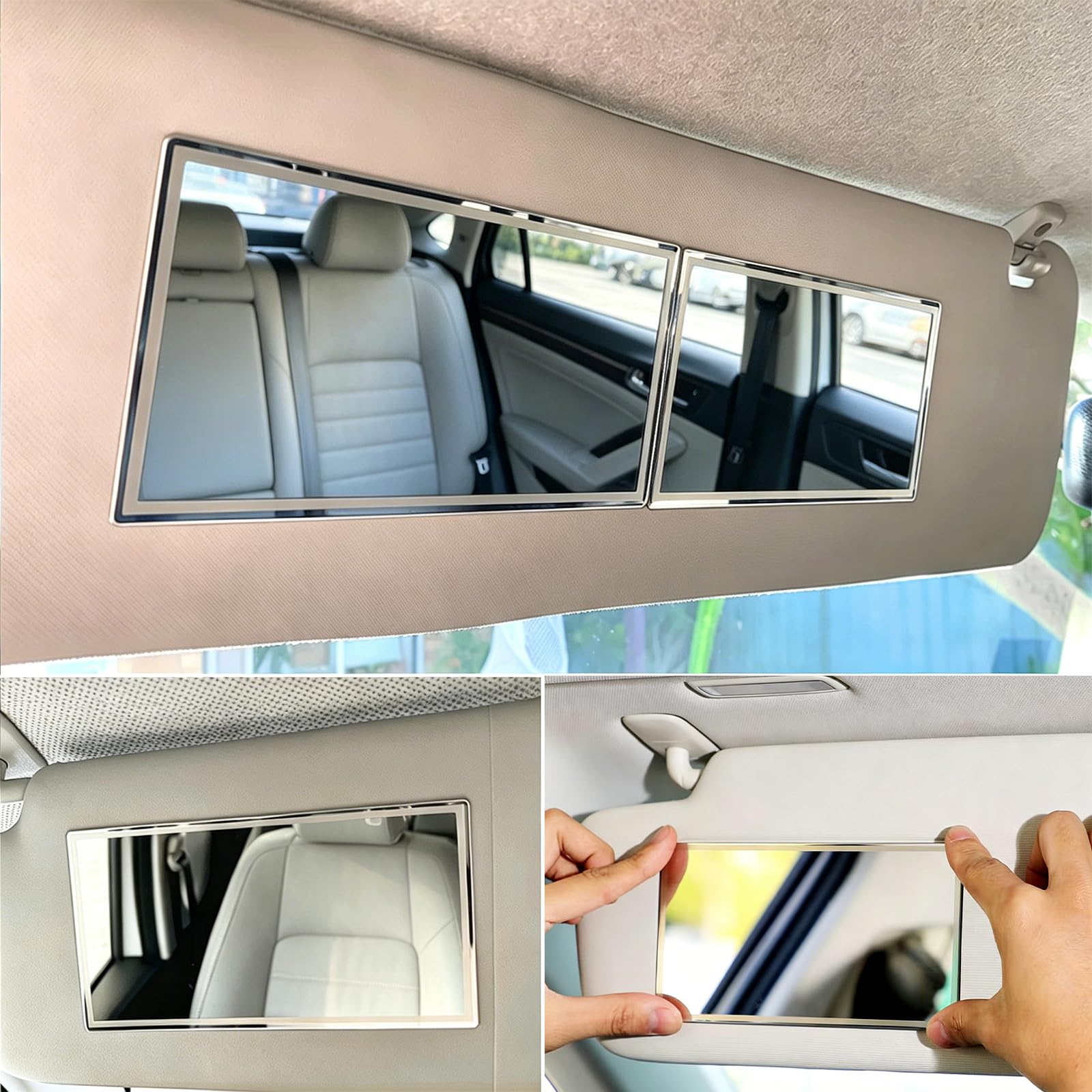 Amazon | 車用サンバイザー バニティミラー ステンレススチール オート