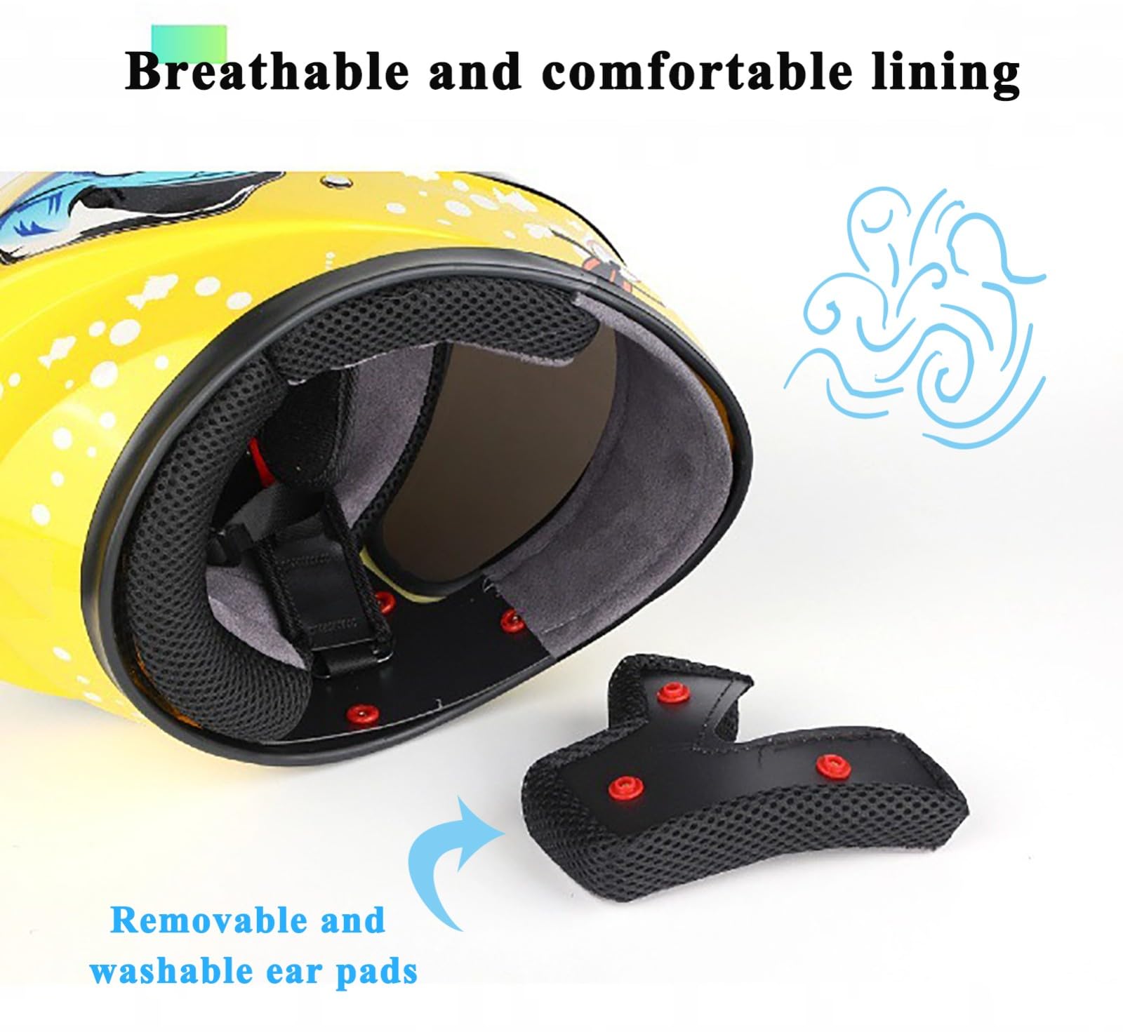 Kask dziecięcy z integralną twarzą, kask rowerowy dla chłopców i dziewcząt, kask motocyklowy z wizjerem, kask dziecięcy do jazdy na rowerze, motocyklu i skuterze 11,XL (53-54 cm)
