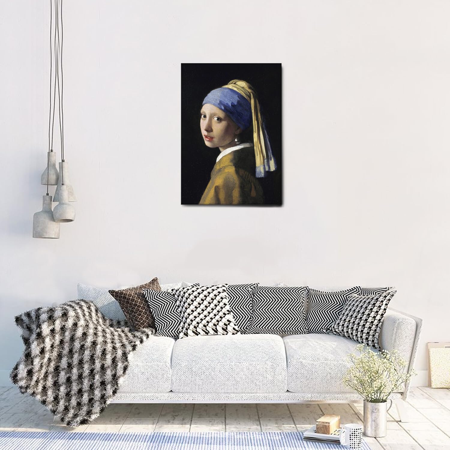 Gemälde 'Das Mädchen Mit Dem Perlenohrring' - Leinwanddruck 50x70cm Mit Rahmen