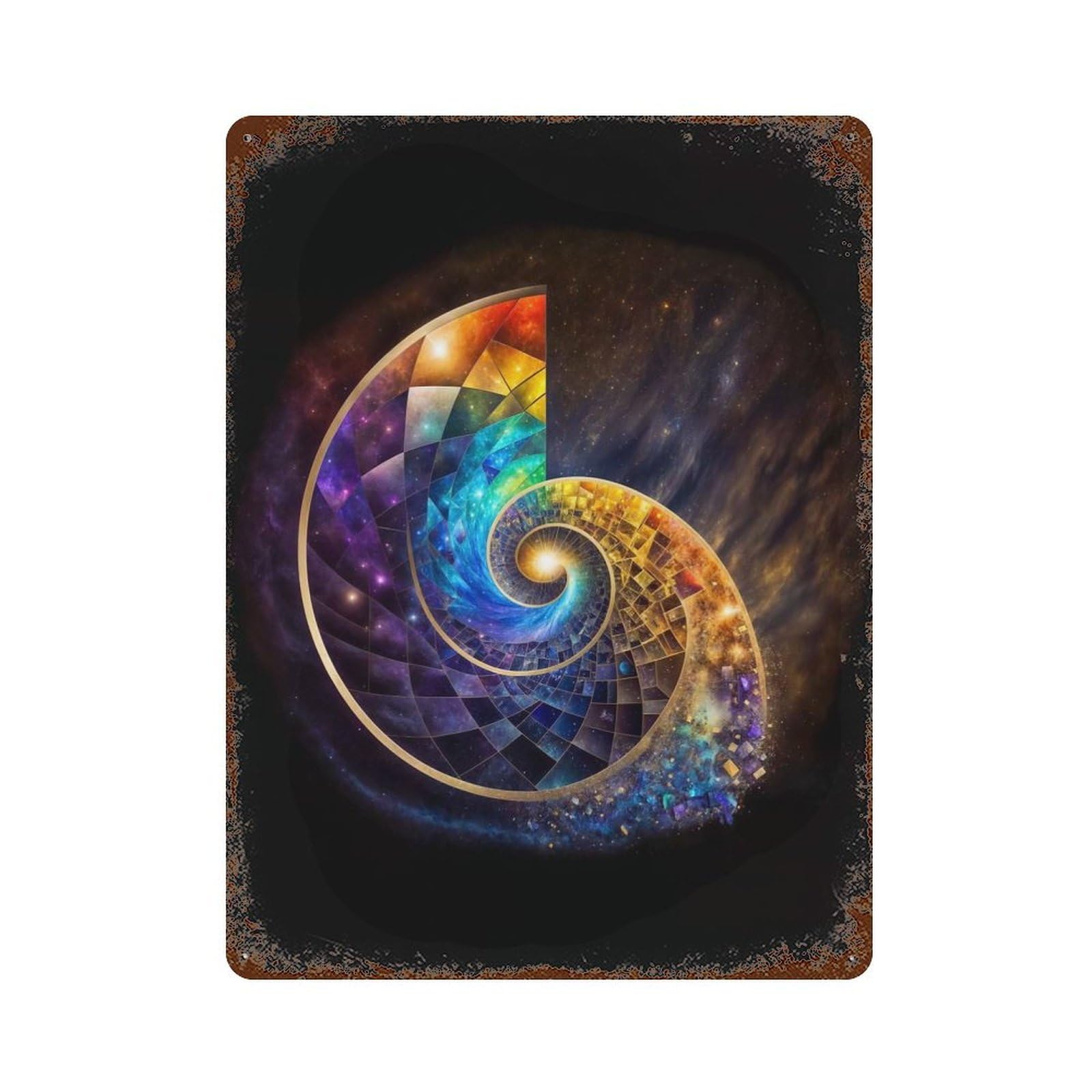 Spiral of Life Weathered Tin Sign 15.7"x11.8", Classic Wall Plaque for Garage, Bar And Workshop Decor