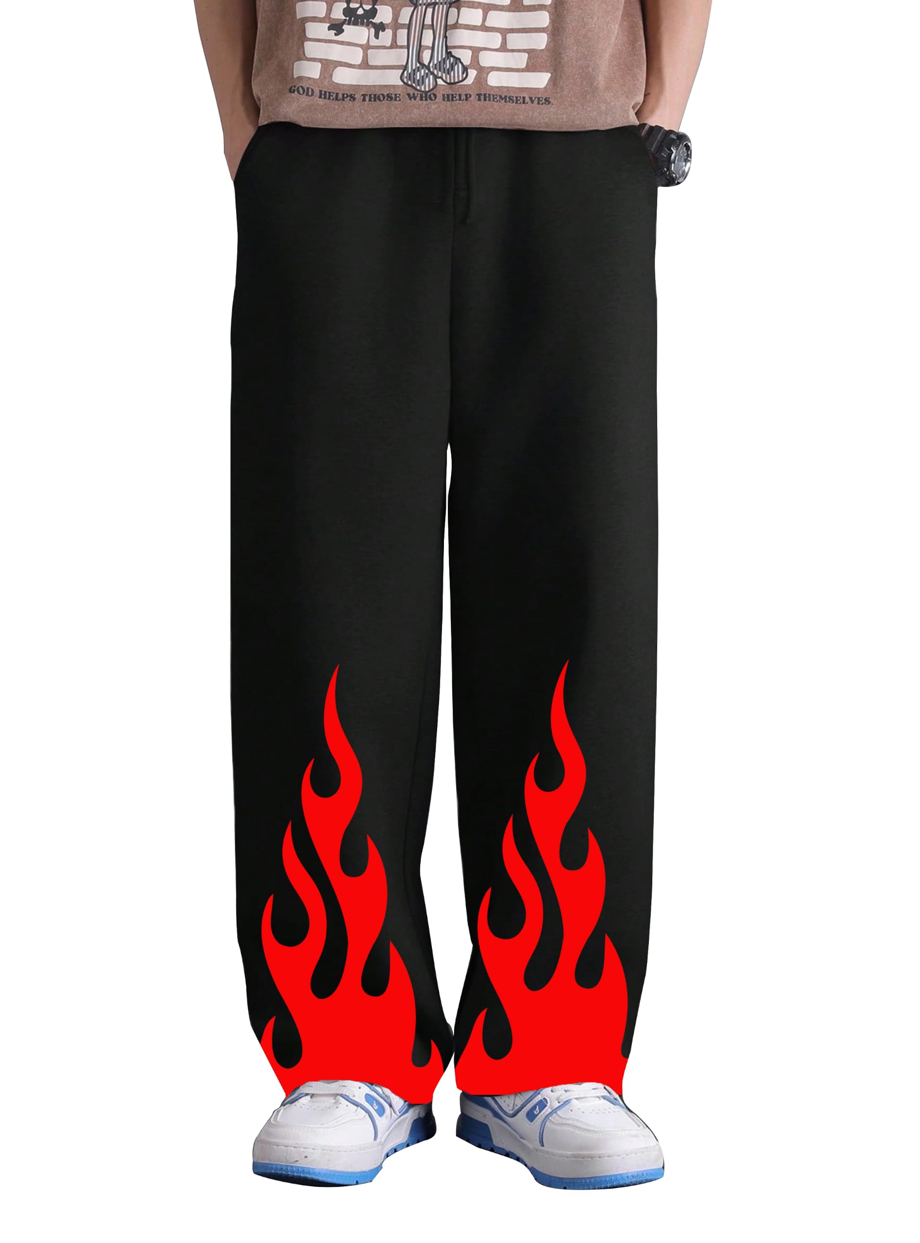 Boys Cotton Baggy Sweatpants with Print | Stylish Loose Fit Track Pants for Kids & Teens-image-49