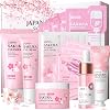 Sakura Skin Care Sets & Kits, Girls Pamper Set, Teenage Girls Gifts - Cleanser, Serum, Eye Cream, Face Cream, Hand Cream, Sleeping Mask, Mud Mask (Skin Care Sets & Kits(20 PCS))